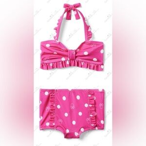 Disney Minnie Mouse 2-Piece Recycled Pink Polka Dot Swimsuit